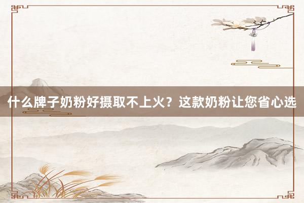 什么牌子奶粉好摄取不上火？这款奶粉让您省心选